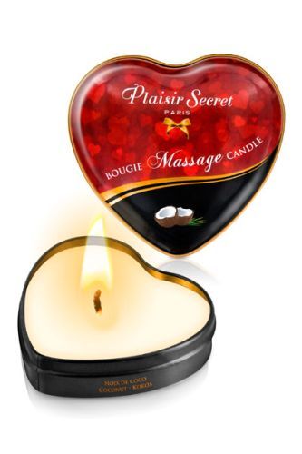 Массажная свеча с ароматом кокоса Bougie Massage Candle - 35 мл. - Plaisir Secret - купить с доставкой в Ижевске