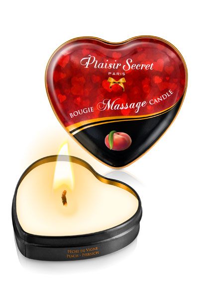 Массажная свеча с ароматом персика Bougie Massage Candle - 35 мл. - Plaisir Secret - купить с доставкой в Ижевске