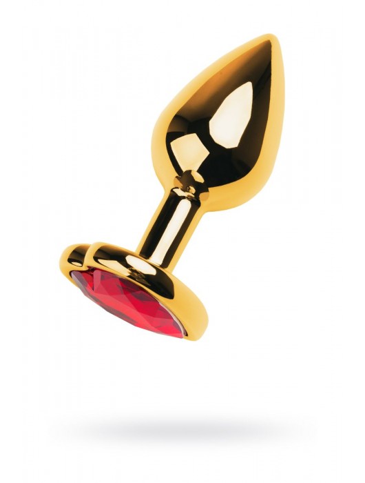 Золотистая анальная пробка с кристаллом-сердцем - 7,5 см. - ToyFa - купить с доставкой в Ижевске