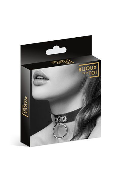Узенький ошейник из полиуретана с кольцом - Bijoux Pour Toi - купить с доставкой в Ижевске