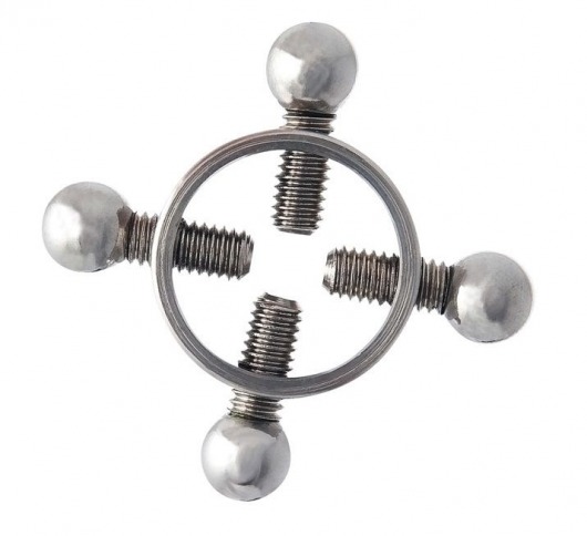 Серебристые зажимы для сосков на винтах - ToyFa - купить с доставкой в Ижевске