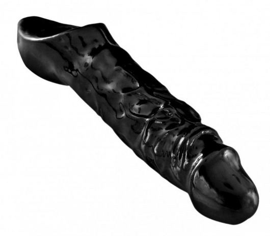 Чёрная увеличивающая насадка на член Mamba Cock Sheath Packaged - 16,5 см. - XR Brands - в Ижевске купить с доставкой