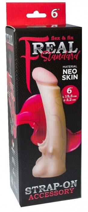 Телесная насадка REAL Standard с усиками на основании - 19 см. - LOVETOY (А-Полимер) - купить с доставкой в Ижевске