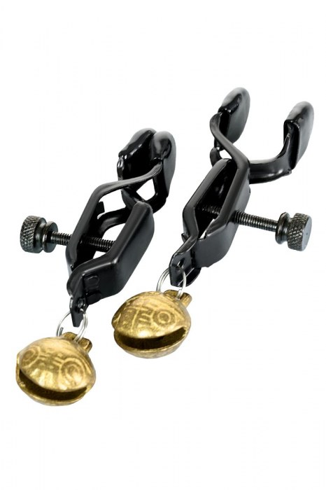Черно-золотистые зажимы для сосков TOYFA Theatre - ToyFa - купить с доставкой в Ижевске
