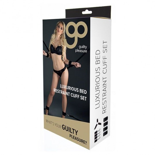 Комплект наручников и поножей LUXURIOUS BED RESTRAINT CUFF SET - Blush Novelties - купить с доставкой в Ижевске
