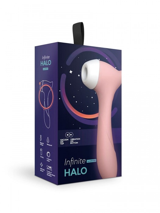 Персиковый вакуумный бесконтактный стимулятор клитора и вибратор Halo - Le Frivole