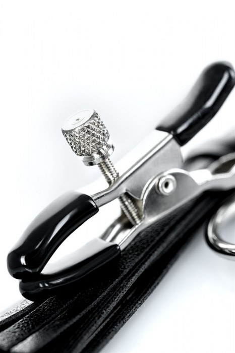 Черно-серебристые зажимы для сосков Theatre с кисточками - ToyFa - купить с доставкой в Ижевске