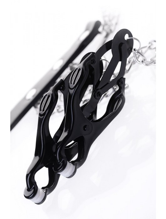 Черно-серебристые зажимы для сосков с кольцом для пениса TOYFA Metal - ToyFa - купить с доставкой в Ижевске