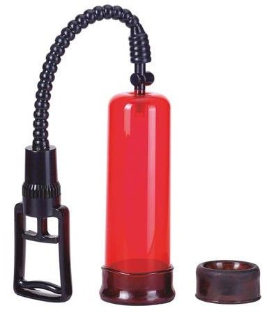 Вакуумная помпа с двумя сменными насадками NEW STAY HARD PUMP CLEAR RED - Seven Creations - в Ижевске купить с доставкой