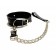 Черный ошейник с поводком из эко-кожи - БДСМ Арсенал - купить с доставкой в Ижевске